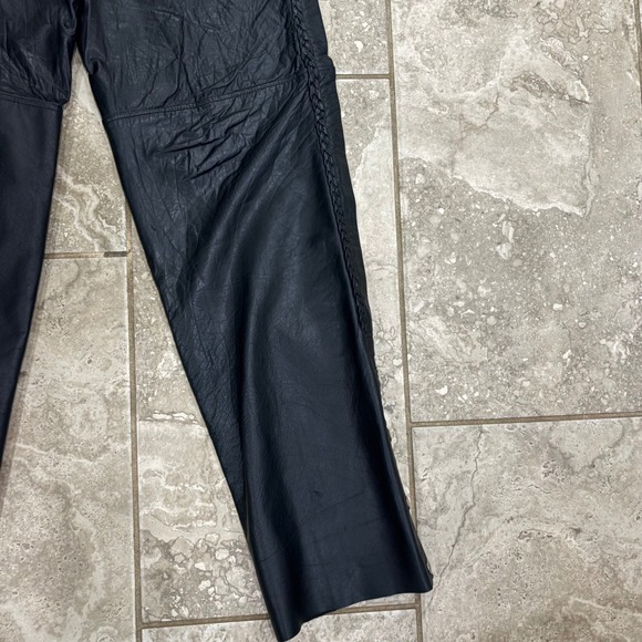 Vintage Hot Leathers Motorcycle Chaps Braided Trim Biker Womens Sz XS - Picture 9 of 9